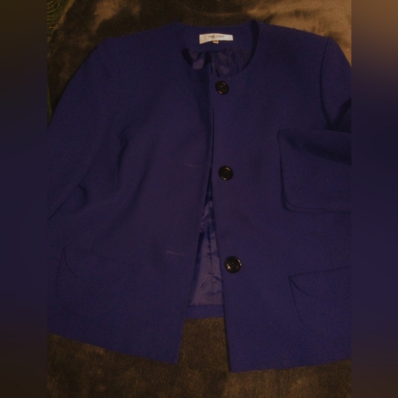 Jones Studio 3/4 Sleeve Blazer in Deep Purple Sz 16 - Picture 2 of 16